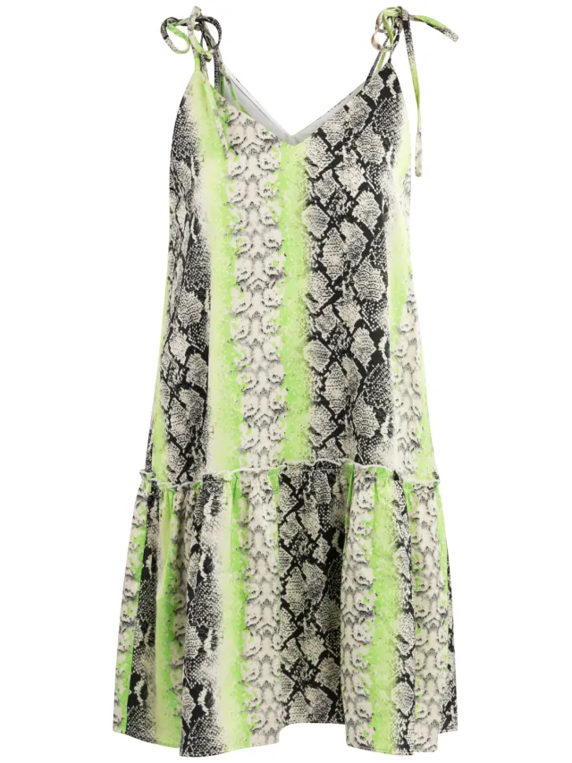 IZIA Mini-jurk met slangenprint Dames Groen Veelkleurig, foto 2