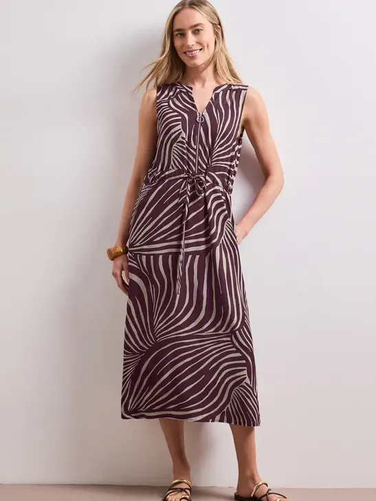 Street One Midi-jurk met gespleten hals en ritssluiting Rood