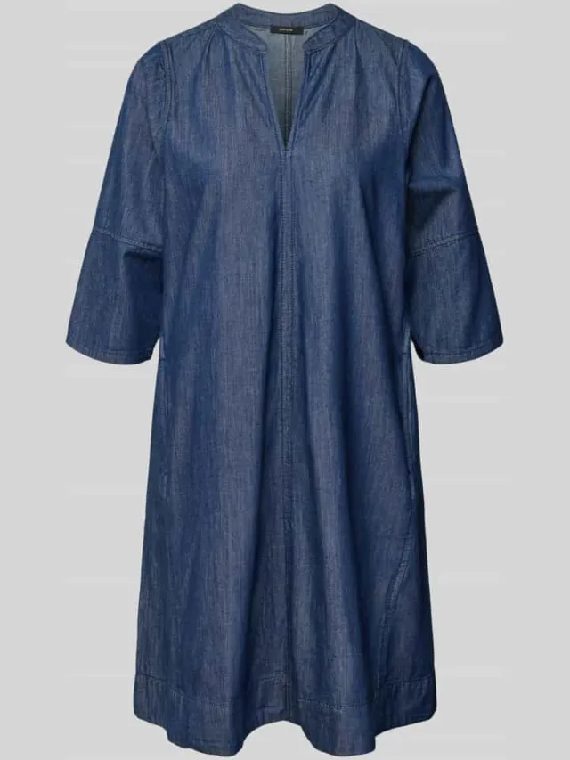 Opus Knie-lange denimjurk met V-hals model 'Wonema', foto 2