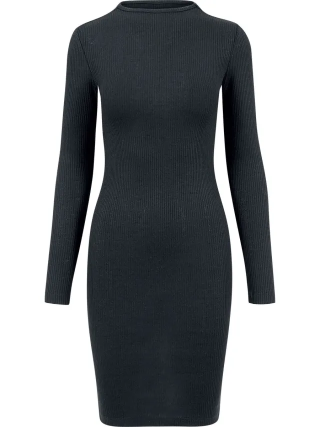Urban Classics Rib Dames Mini-jurk - zwart