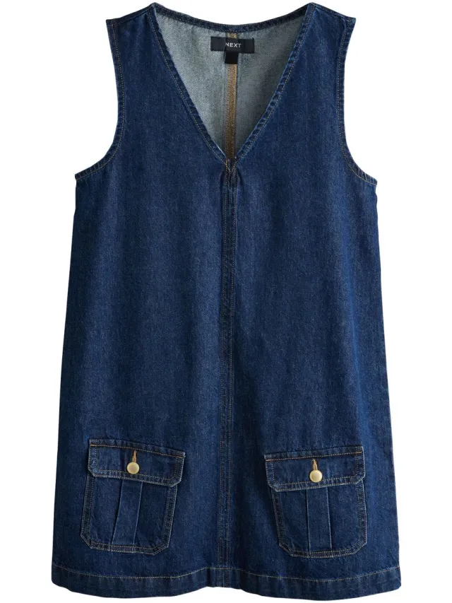 Next Dames - Denim mini-jurkje, petite - Petite - Blauw Dark Blue