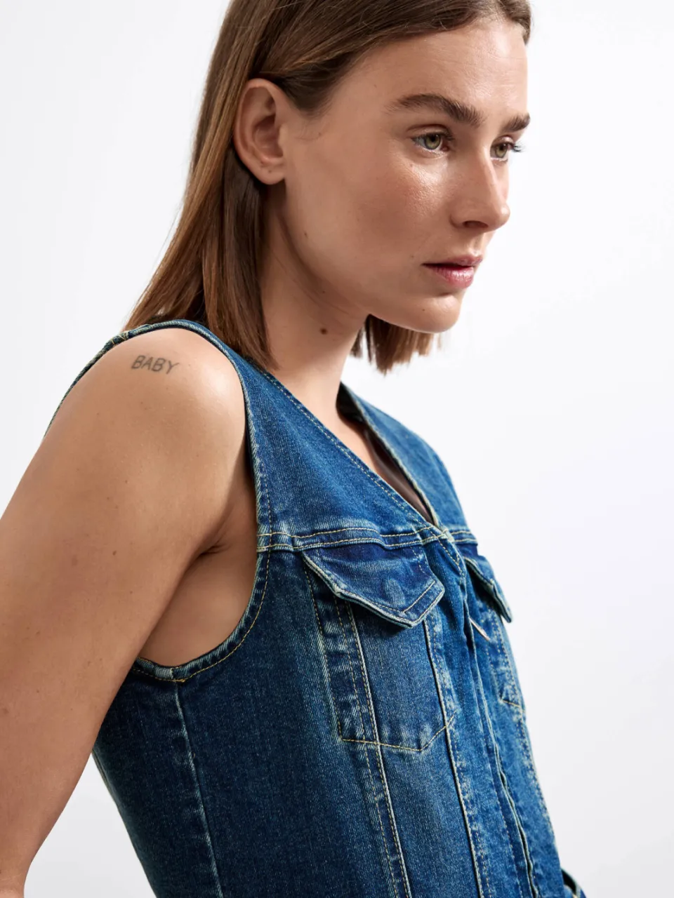 Desigual midi spijkerjurk - mediumblauw, foto 4