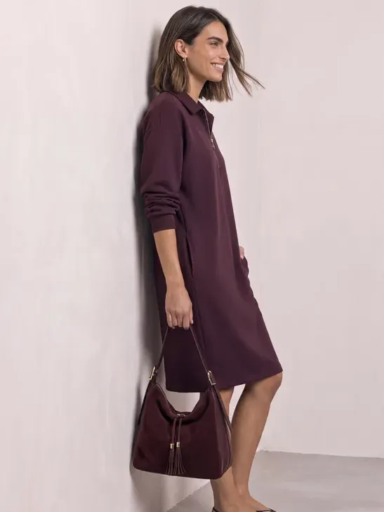 Street One Kniehoge sweaterjurk met ritsdetail rood