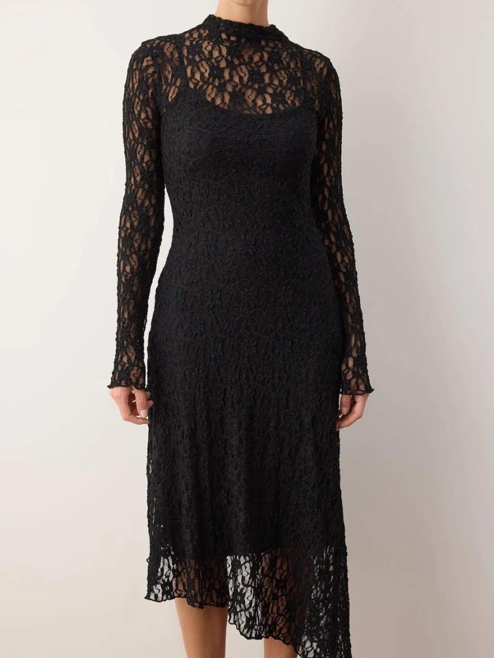 Trendyol TRENDYOLMİLLA Dames Zwart Effen Maxi Lang Avond / Dagelijks Asymmetrisch Jurken, foto 2