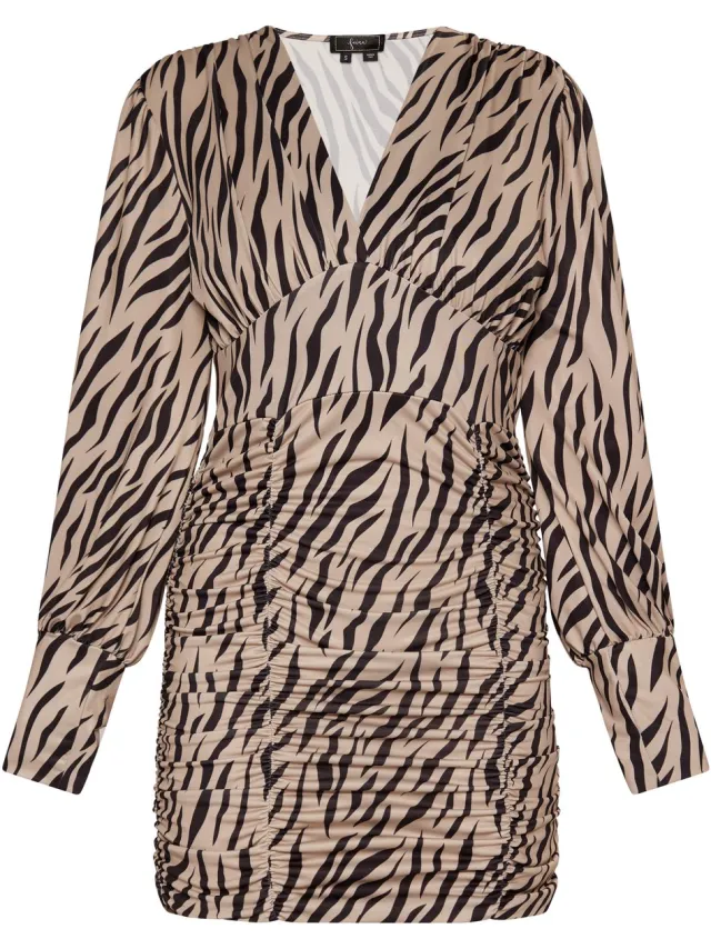 Faina jurk met lange mouwen beige