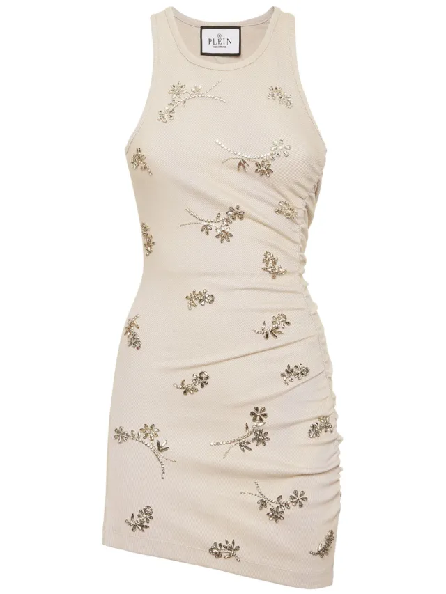 Philipp Plein Korte Jurk Flowers grijs, foto 2