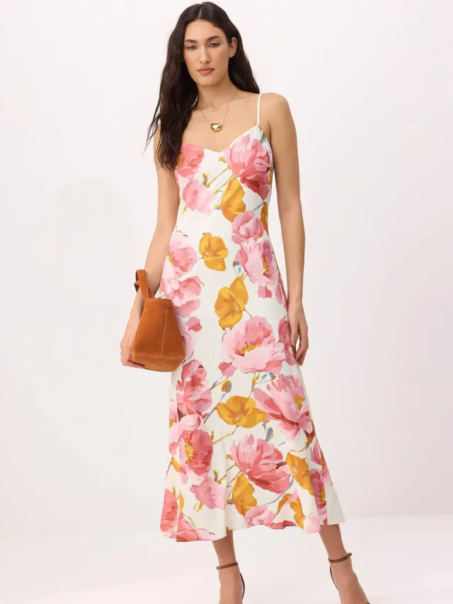 Trendyol TRENDYOLMİLLA Dames Roze Bloemen Maxi Mouwloos Avond / Dagelijks Recht Jurken
