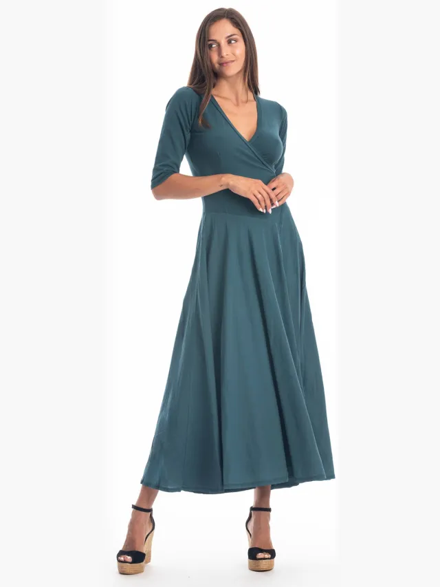 RAVENS VIEW IBIZA dames vegan Jurk Veronika Oceaanblauw Petrol