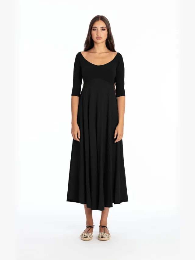 RAVENS VIEW IBIZA dames vegan Maxi Jurk Monica Zwart