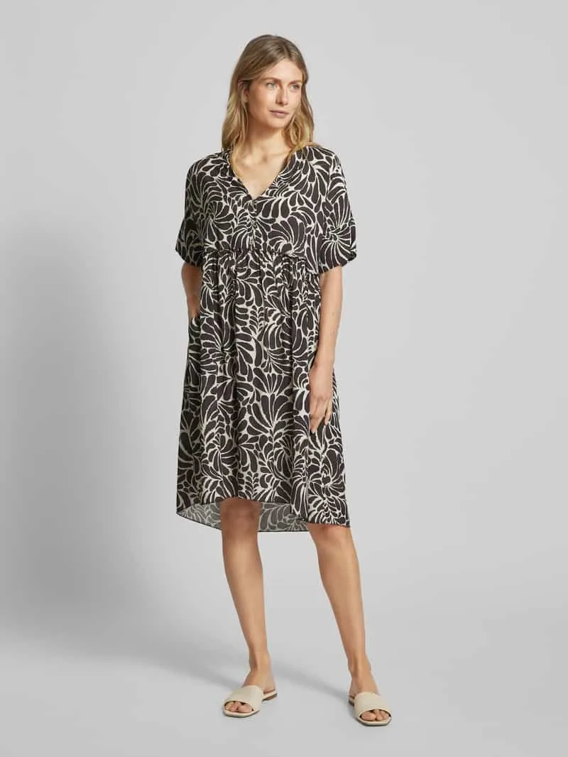 HeartKiss Jurk met korte knoopsluiting Donkerbruin