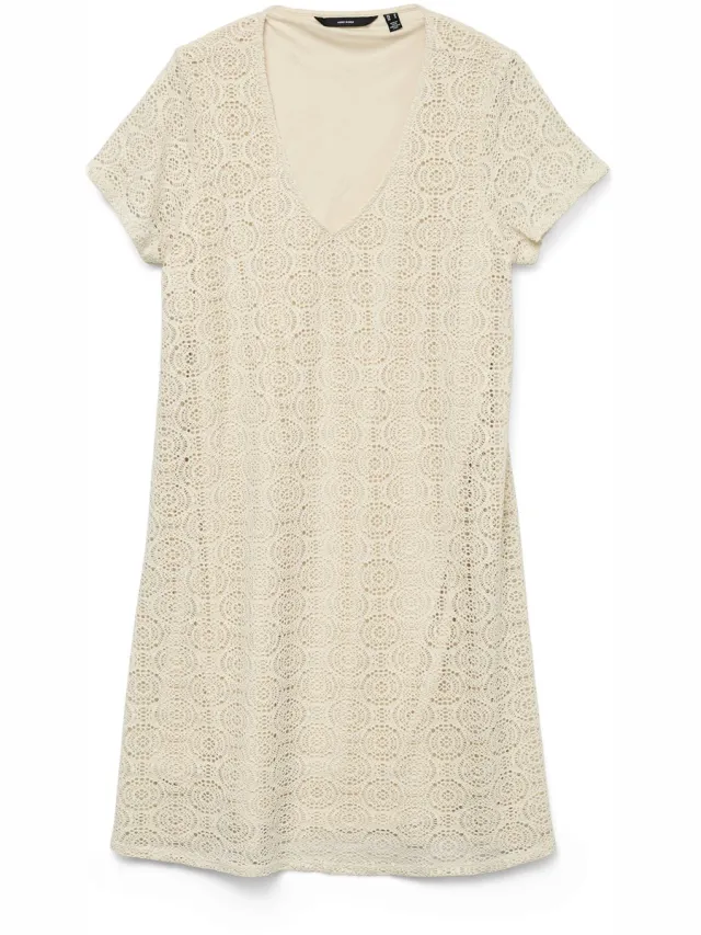Vero Moda VMMAYA SS V NECK SHORT DRESS JRS VO - Dames - Mini jurken Birch