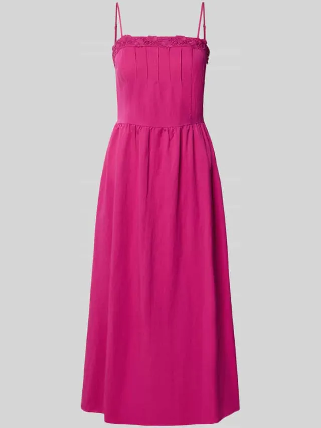 Jake*s Casual midi-jurk van lyocellmix met kant fuchsia, foto 2