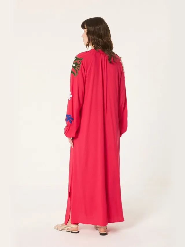 TOUCHÉ PRIVÉ Jurk met etnisch borduursel - Fuchsia - Dames