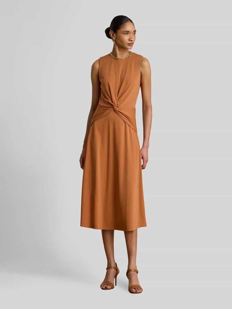 Lauren Ralph Lauren Jurk met knoopdetail in de taille Donkeroranje
