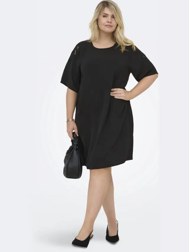 Only Carmakoma ONLY eco jurk Evalou open detail mou BLACK