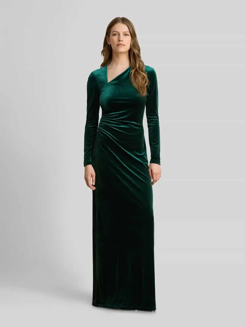 Lauren Ralph Lauren Slim Fit avondjurk met asymmetrische hals Donkergroen