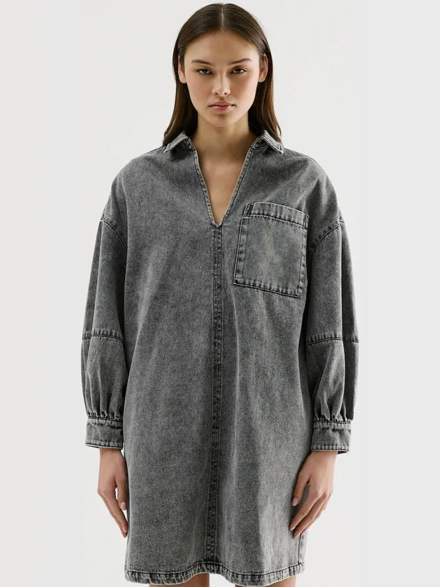 CKS denim spijkerjurk grey denim