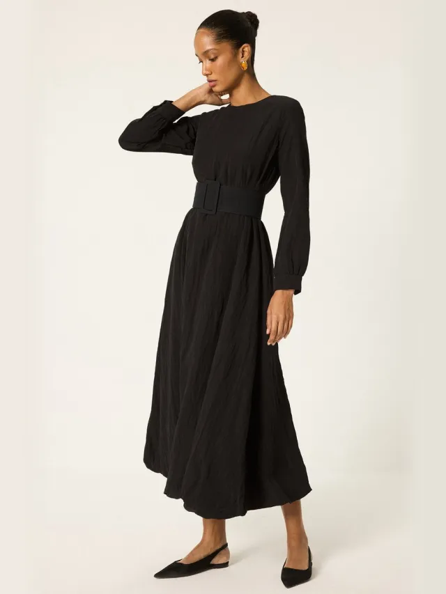 TOUCHÉ PRIVÉ Comfortabele lange jurk - Zwart - Dames