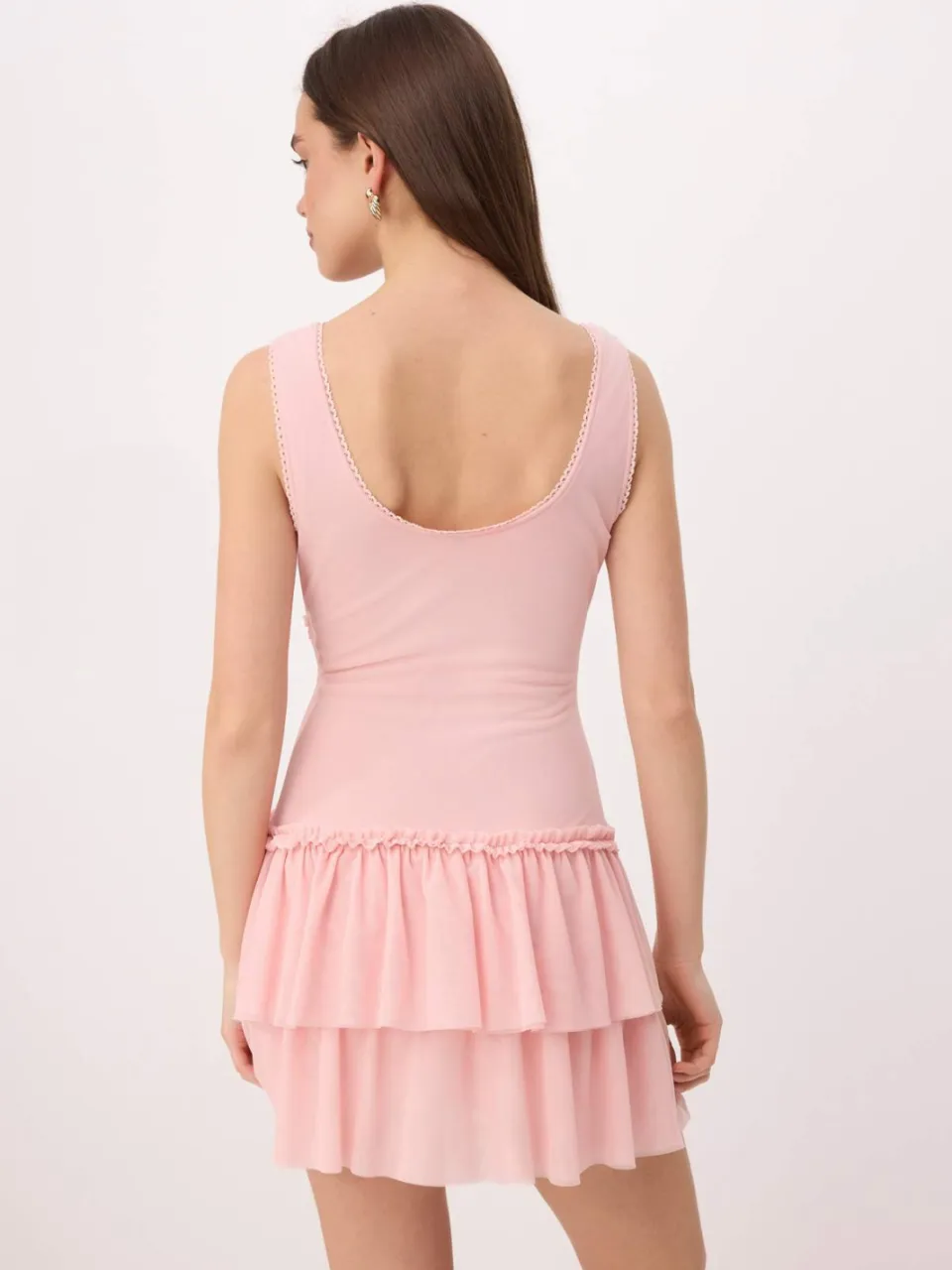 Trendyol TRENDYOLMİLLA Dames Roze Effen Kort / Mini Mouwloos Casual Skater Jurken, foto 2