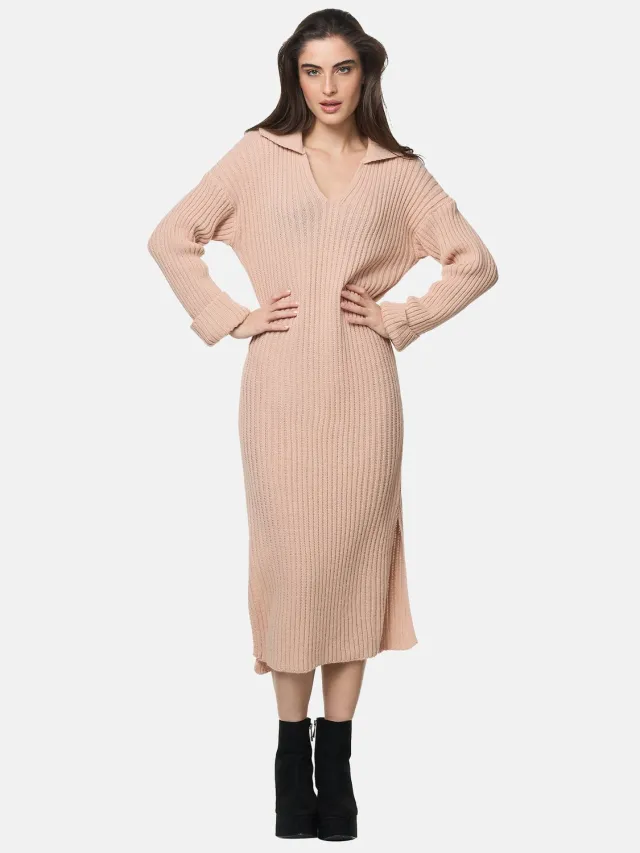 Elara Gebreide jurk roze
