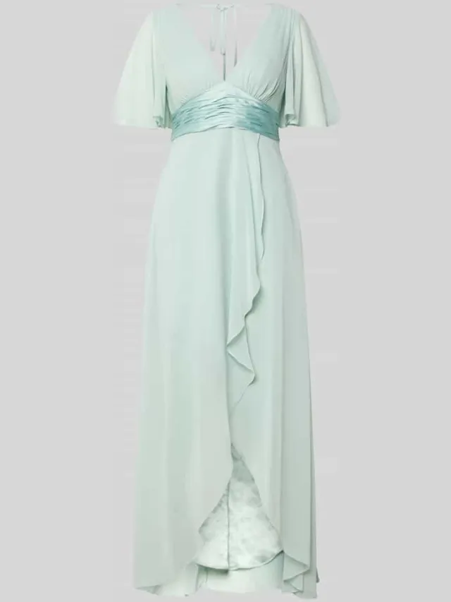 Jake*s Cocktail midi-jurk van chiffon met diepe V-hals lindegroen, foto 2