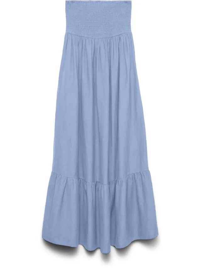 Vero Moda Awalisa Bandeau Ankle Mouwloze Midi-jurk Blauw L Vrouw Brunnera Blue