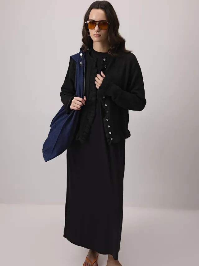 TOUCHÉ PRIVÉ Viscose basisjurk - Zwart - Dames