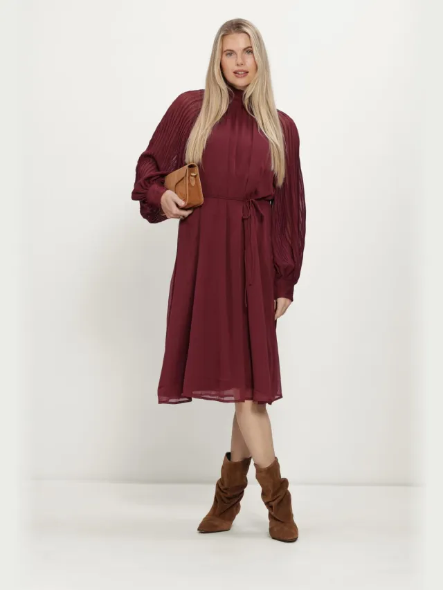 Y.A.S. YAS Dames Jurken Yasolera Ls Midi Dress S. - Bordeaux