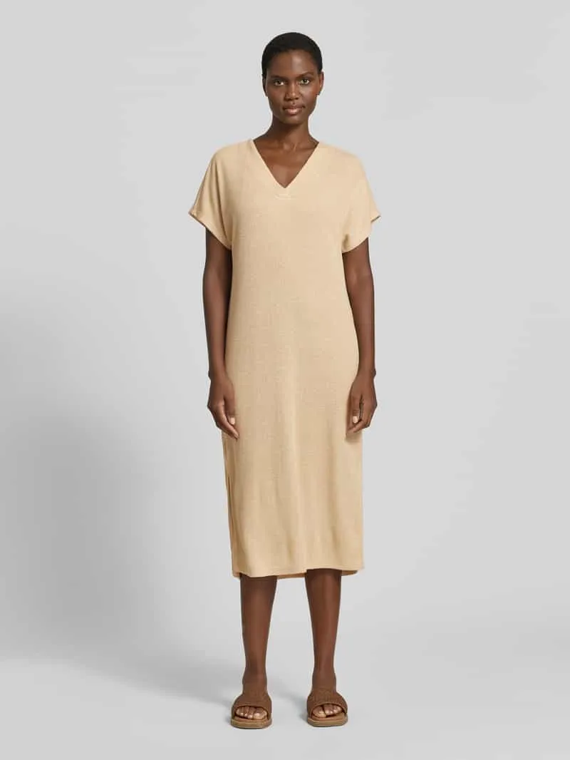 Soyaconcept Tricotjurk met V-hals model 'Delia' Zand