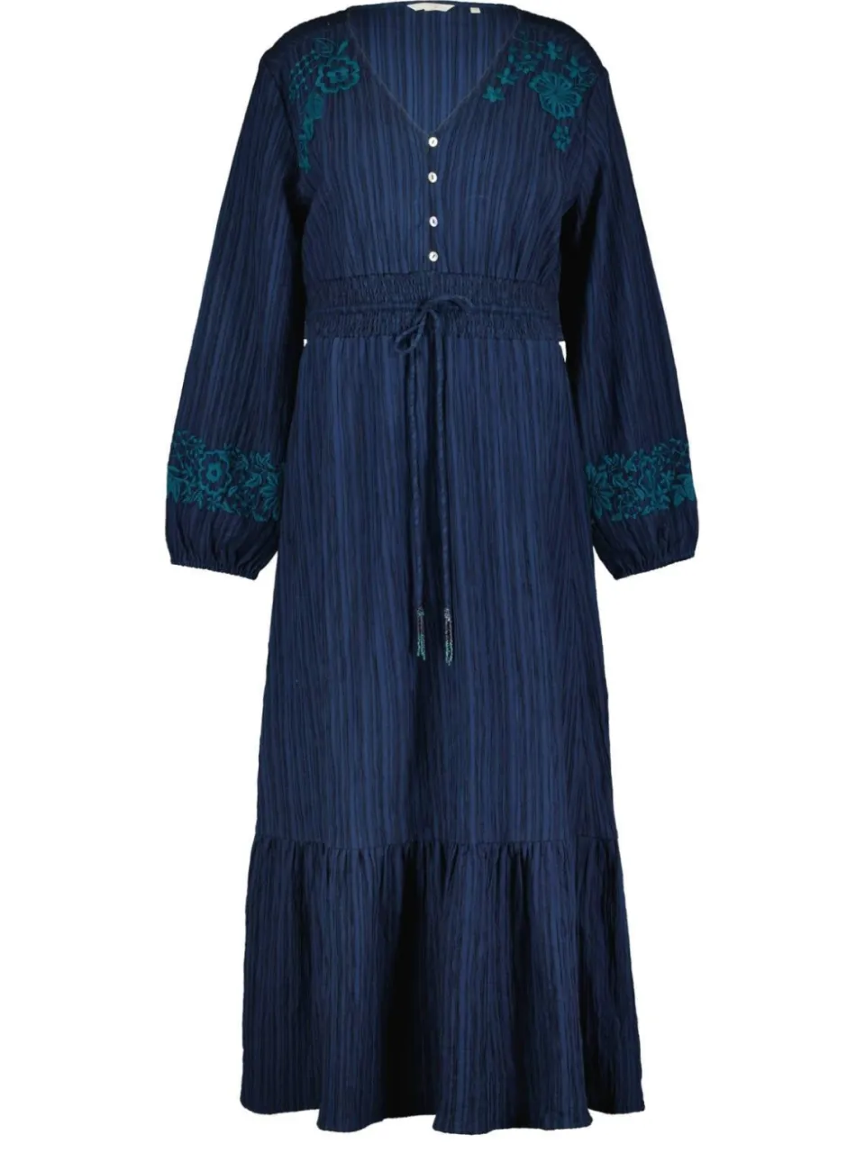 Didi blousejurk met borduursels en ceintuur - donkerblauw, foto 2