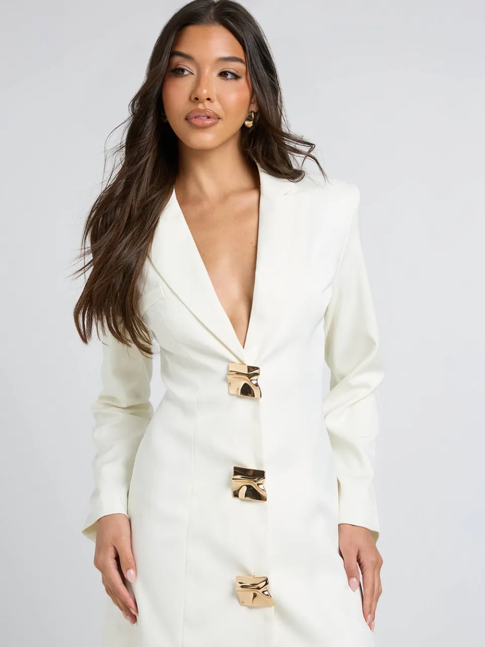 boohoo Dames Getailleerde Blazerjurk Met Gouden Knopen, foto 4