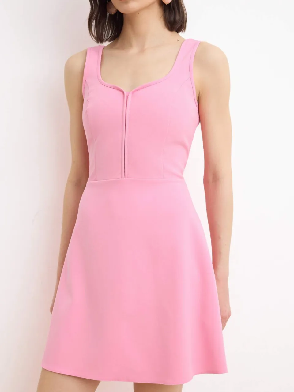 Trendyol TRENDYOLMİLLA Dames Roze Effen Kort / Mini Mouwloos A-lijn Jurken, foto 2