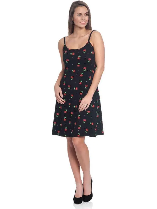 Pussy Deluxe Sweet Cherry Dames Midi-jurk - zwart