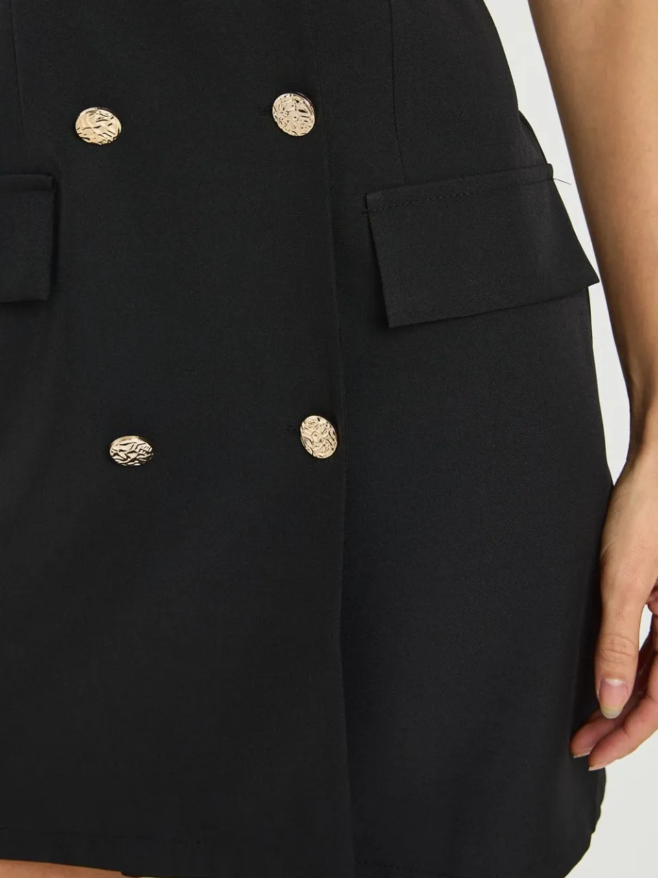 boohoo Dames Tall Getailleerde Halterneck Mini Jurk zwart, foto 4