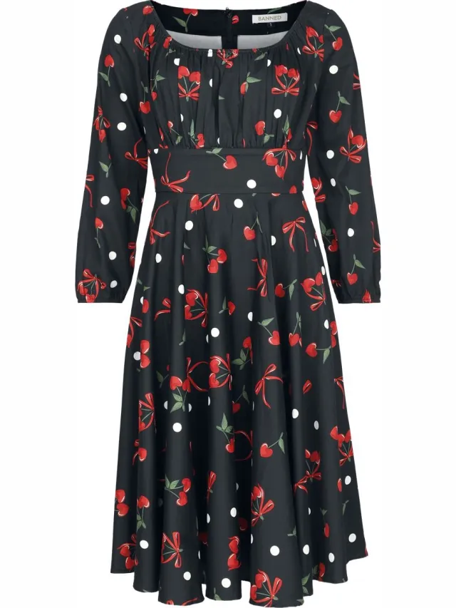 Banned Dames Midi-jurk - zwart
