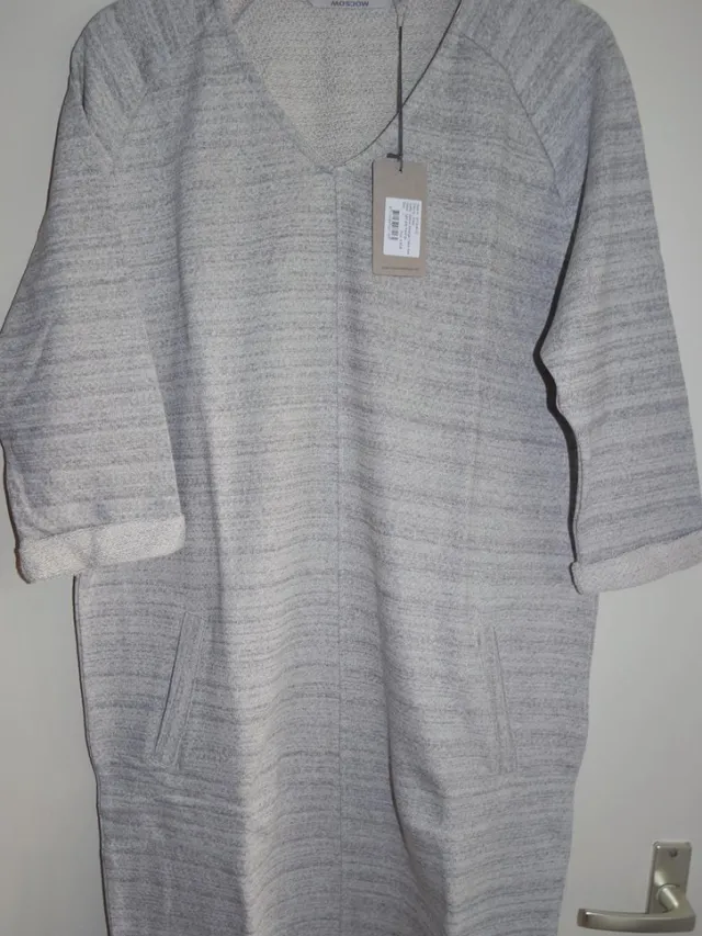 Moscow Special Melange Cotton Dress - Light Grey Melange Grijs Melange