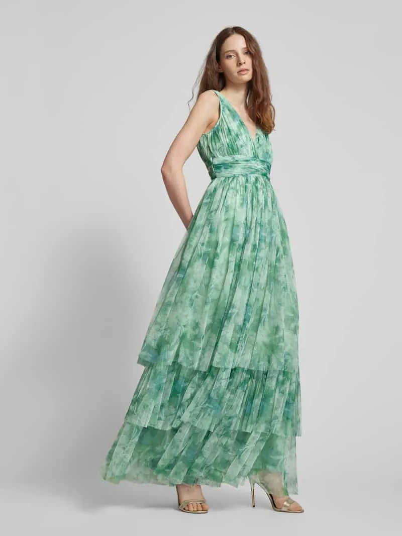 Lace & Beads Avondjurk in laagjeslook groen, foto 4