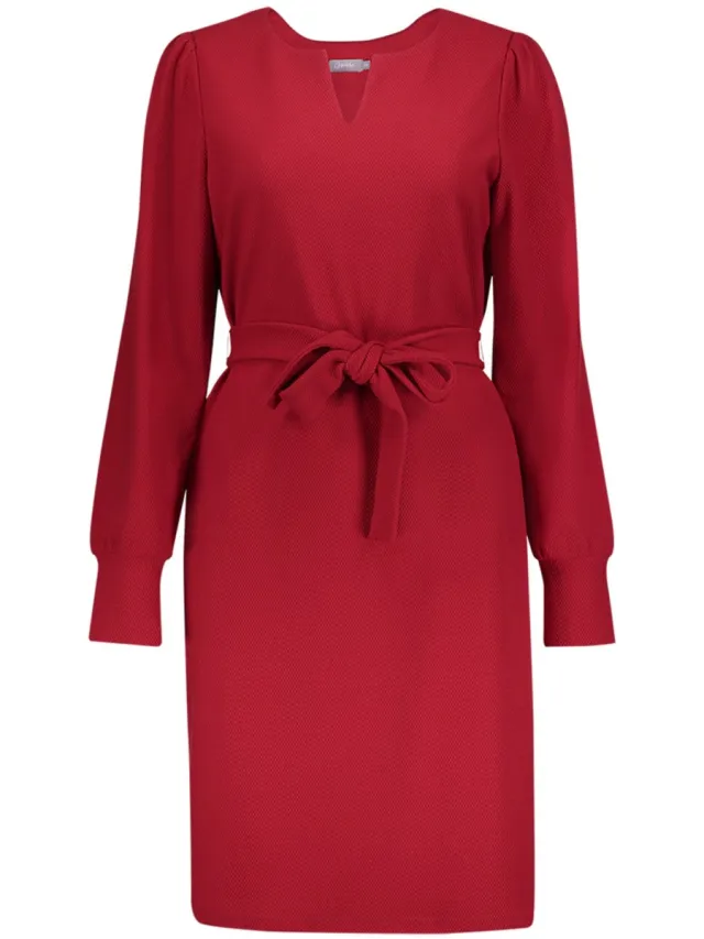 Geisha Jurk Jurk Met Strikceintuur En Elegante Halslijn 67540 21 Red Dames Maat Rood