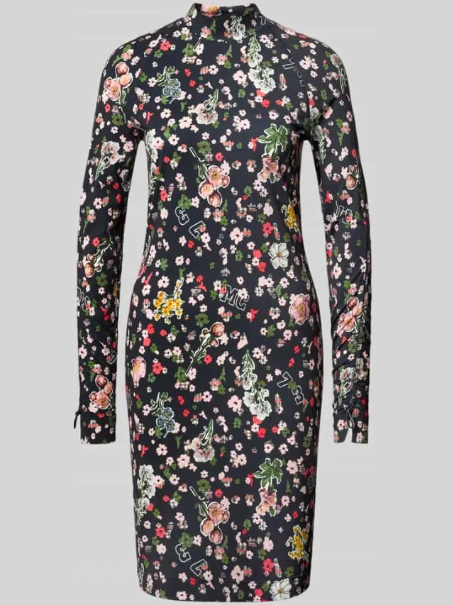 Marc Cain Slim Fit midi-jurk met opstaande kraag marineblauw, foto 2