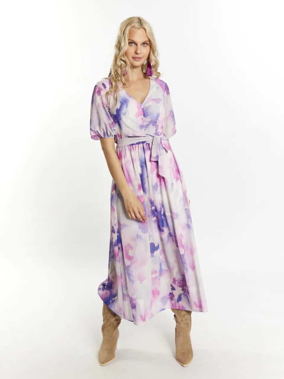 IZIA Jurk Dames Lila veelkleurig