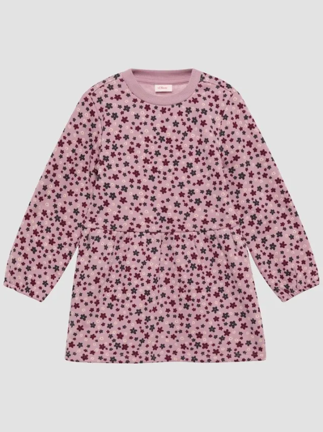 S.Oliver female - Jurk van thermische fleece met patroon zachtroze