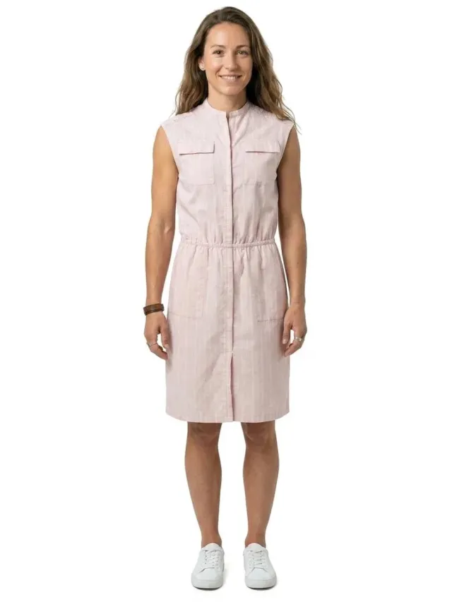 Craghoppers Nosibotanical Nicolet Mouwloze Jurk Roze 20 Vrouw Pink Clay Stripe
