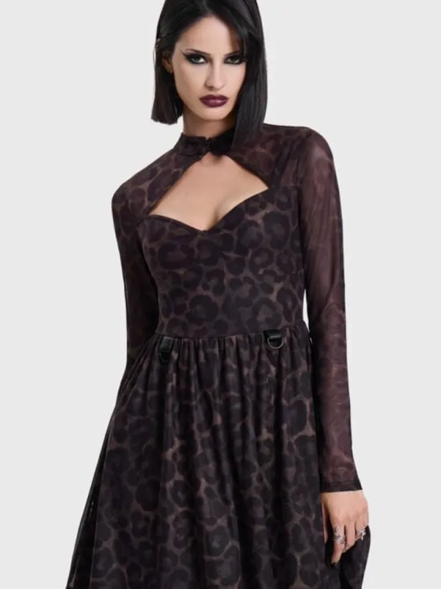 Killstar LEOPARD MINI DRESS Dames Mini-jurk - bruin