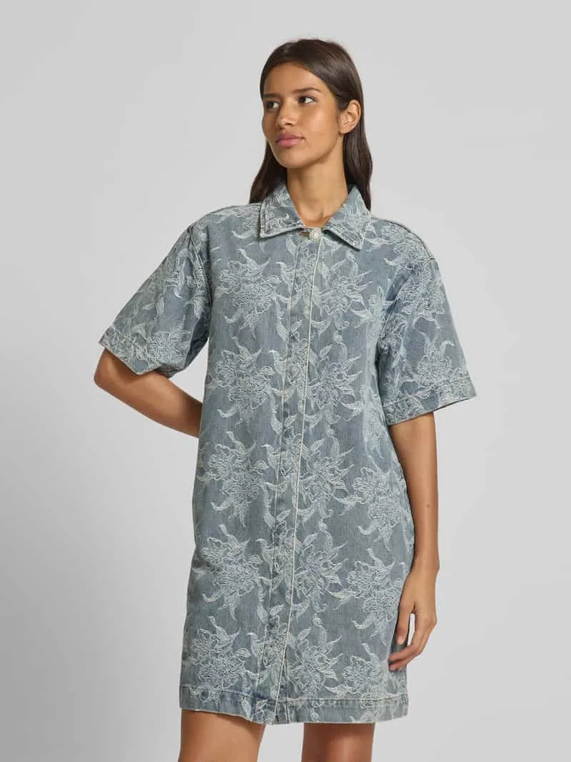 Yas Jeansjurk in minilengte met 1/2-mouwen, model 'FLAMERA' Jeansblauw