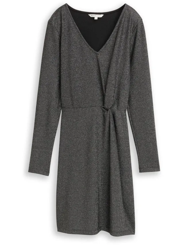 Tom Tailor Denim - Getailleerde mini-jurk met glittereffect - black glitter