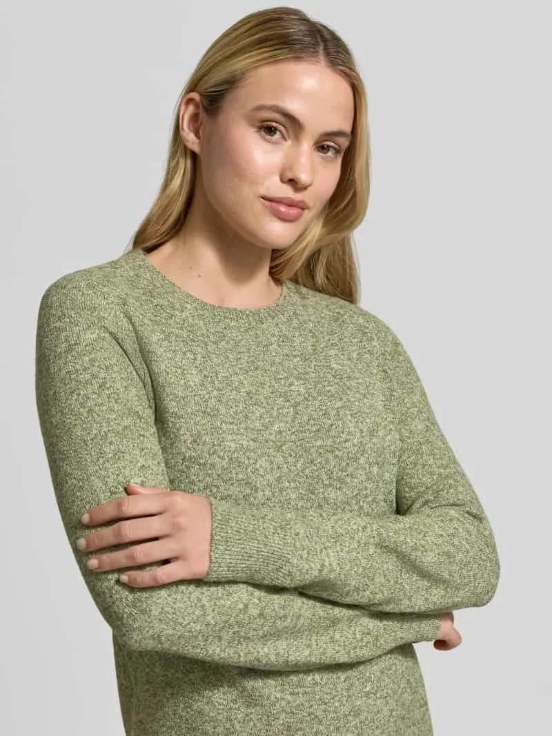 Vero Moda Getailleerde tricotjurk met ronde hals model 'DOFFY' groen gemêleerd, foto 5