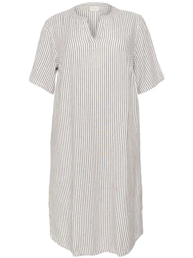 Damesjurk KAFFE Curve KCMille Kaftan chalk/fudge stripe