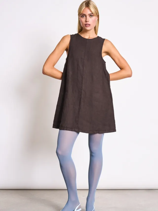 JAN N JUNE dames vegan Jurk Salvia Moddergruin Bruin