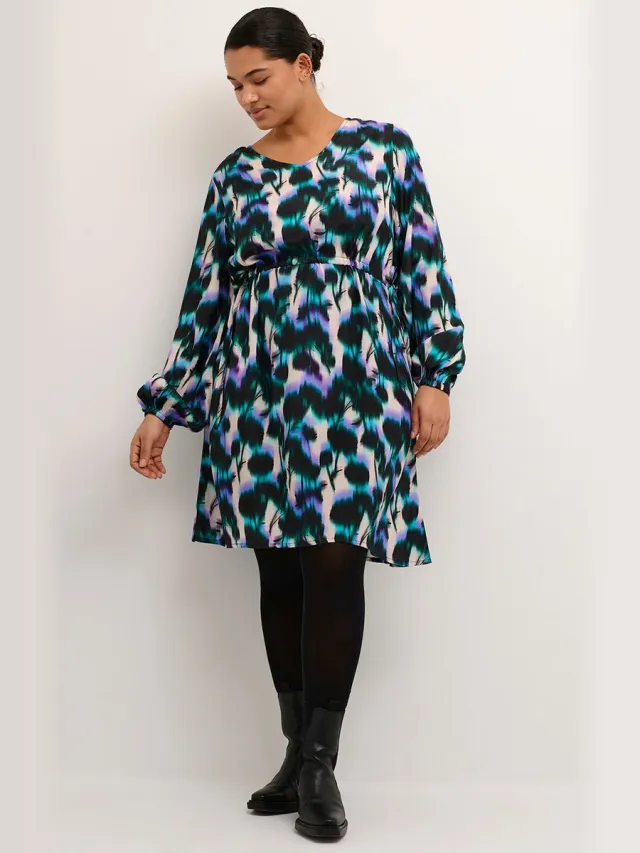Kaffe Curve jurk Amy pofmouw 104759 Digital Flower Pri