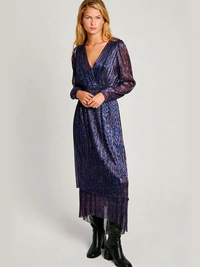 Pepe Jeans Althea Lange Jurk Met Lange Mouwen Blauw M Vrouw Black